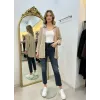 PUANE Naturel Dokulu Oversize Gömlek -10800 BEJ