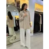 PUANE Naturel Dokulu Oversize Gömlek -10800 BEJ