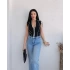 Siyah Fermuarlı Crop