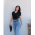 Siyah V Yaka Fitilli Crop