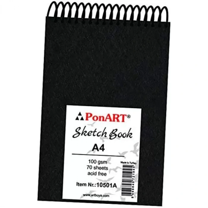 PONART SKECTH BOOK 100GR A4 70 YAPRAK (ÜST SPİRAL) PHM-10-501A