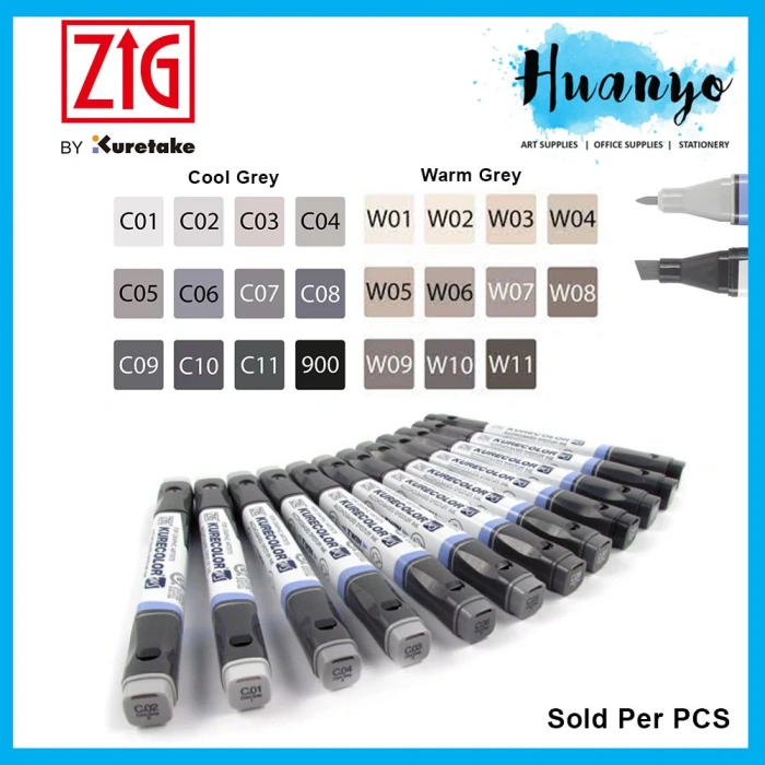 ZIG KURECOLOR TWIN S KC-3000 W07 WARM GRAY 7