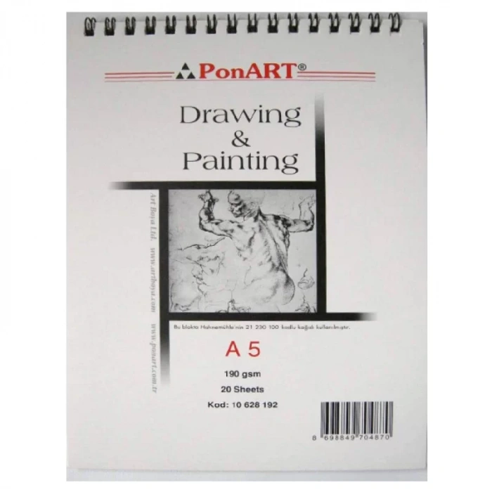 PONART DRAWİNG&PAİNTİNG BLOK 190 GR A5 20 YAPRAK PHM-10-192