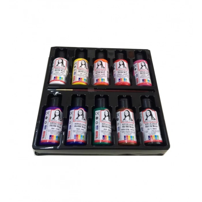 SÜDOR MONALİSA AKRİLİK 10 RENK X 40 ML + FIRÇA SET ML122