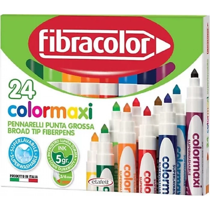 FİBRACOLOR COLORMAXİ JUMBO KEÇELİ KALEM 24 RENK FC-10640SW024SC