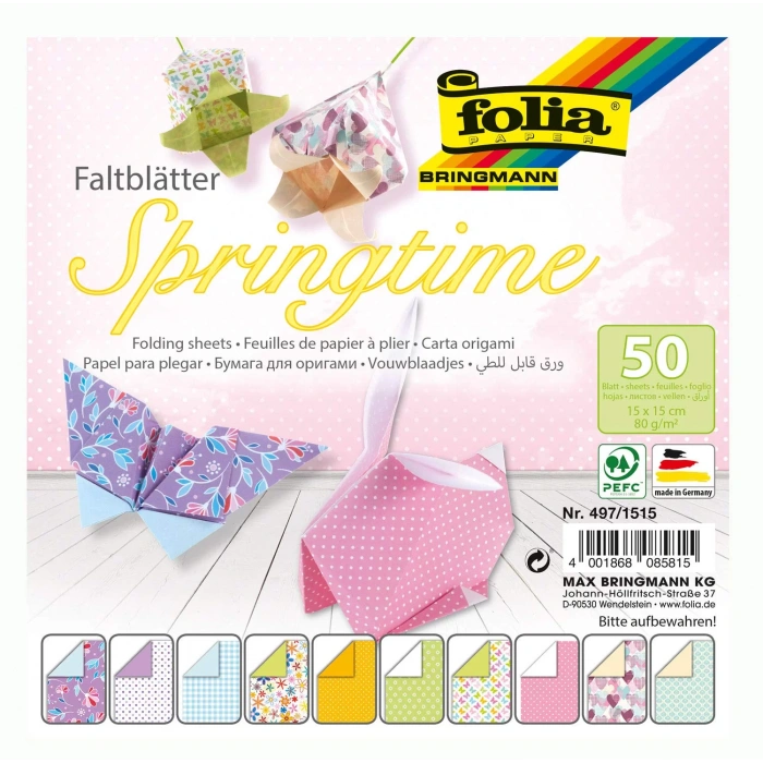 FOLİA ORİGAMİ KAĞIDI 15X15 BAHAR 50 TABAKA FO-497-1515