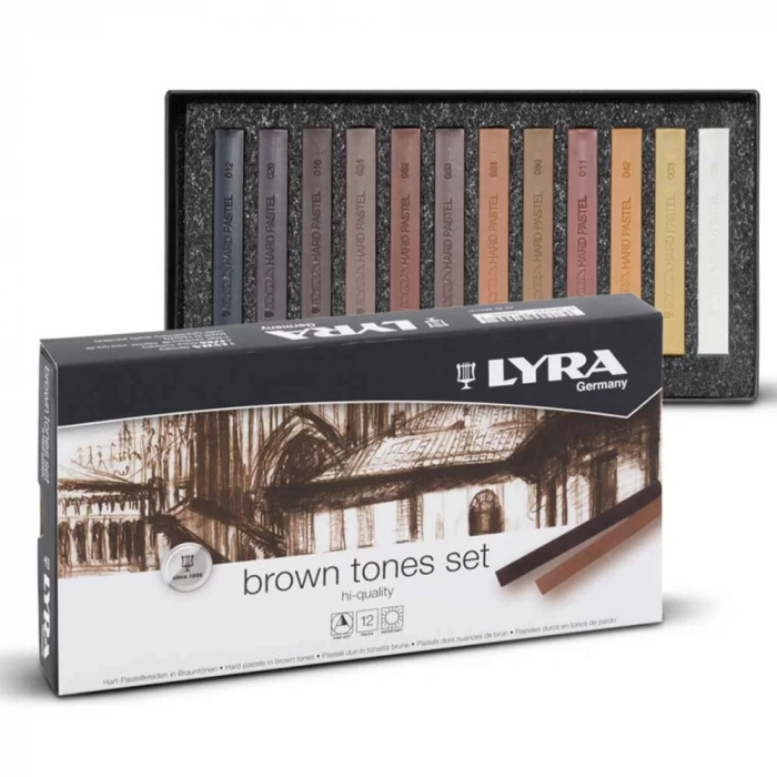 LYRA POLYCRAYONS TOZ PASTEL 12Lİ KUTU KAHVERENGİ TONLAR L5641121