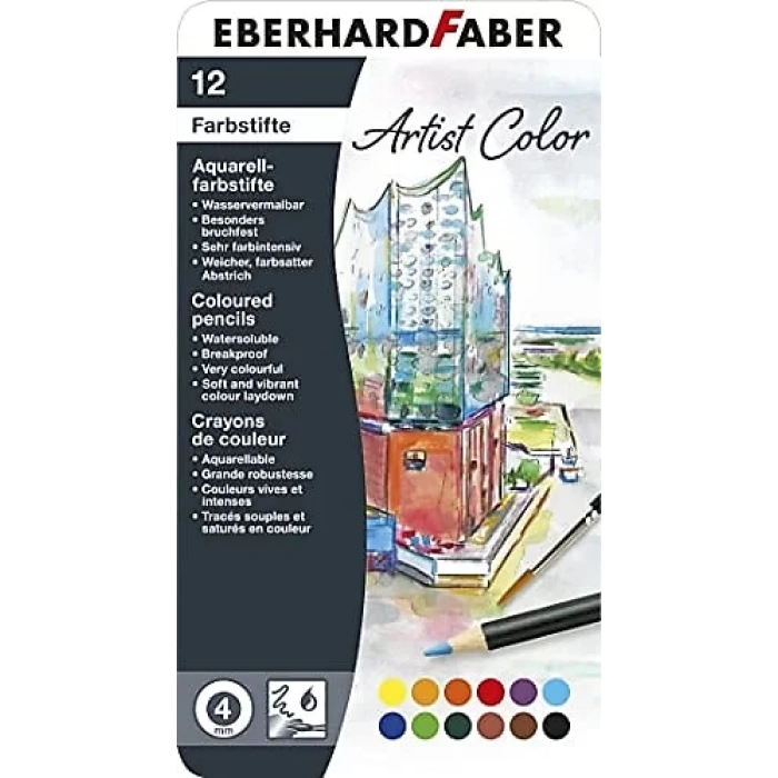 EF WATERCOLOR PENCIL ARTIST COLOR 12LI 516013