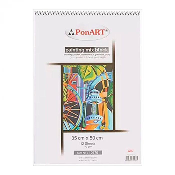 PONART PAİNTİNG MİX BLOK 170 GR 35X50CM 12 YAPRAK PHM-10-170