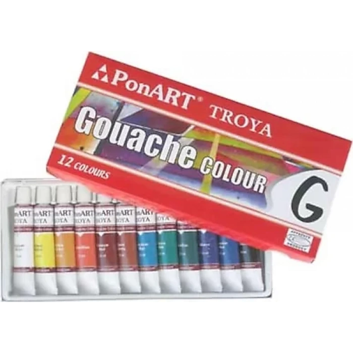 PONART TROYA GUAJ BOYA SET 12 RENKX 12 ML PKTO-G1212