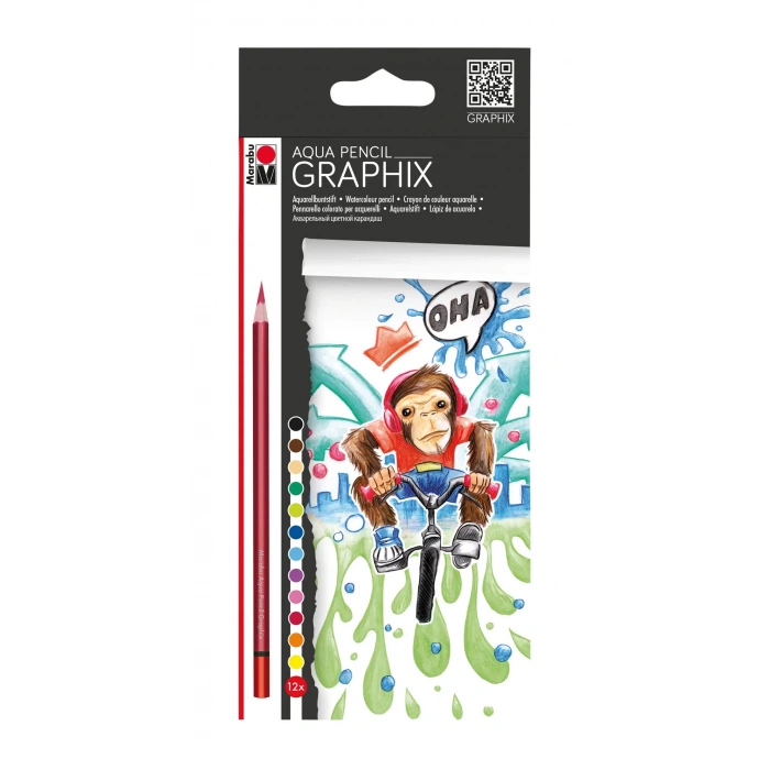MARABU AQUA PENCİL GRAPHİX 12 RENK MA-014300100