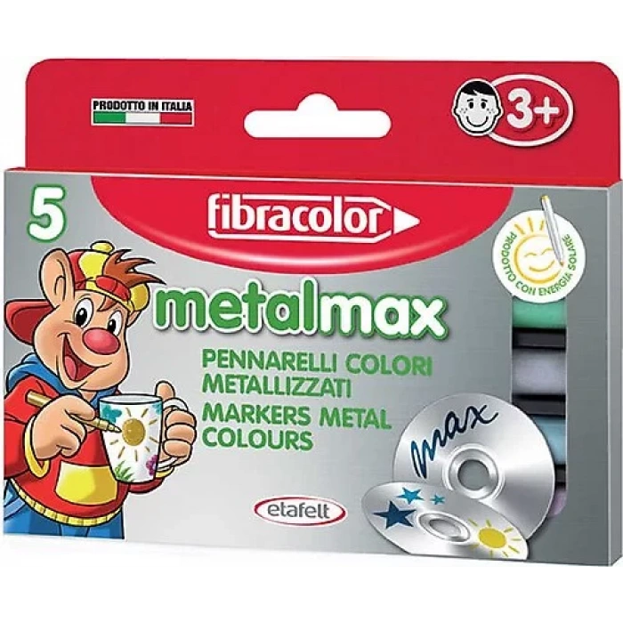 FİBRACOLOR METAL MAX METALİK KEÇELİ KALEM 5 RENK FC-10580MZ005SE