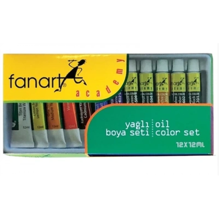 FANART ACADEMY YAĞLI BOYA SETİ 12X12ML LV-F-1000.S12