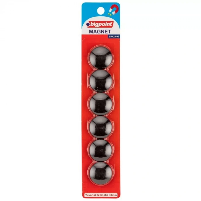 BİGPOİNT MAGNET 30MM (MIKNATIS) SİYAH 6LI BLİSTER BP423-95