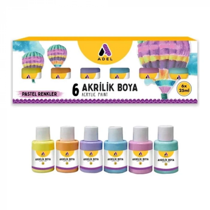 ADEL AKRİLİK BOYA 25x6 PASTEL RENK 000049