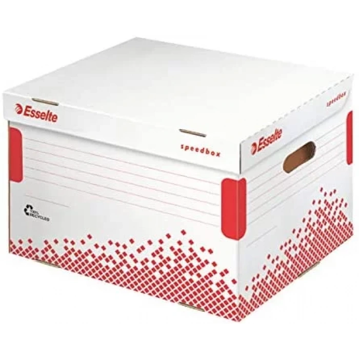 ESSELTE SPEEDBOX KLASÖR İÇİN ARŞİV KOLİSİ 150Mm. BEYAZ-KIRMIZI 623914