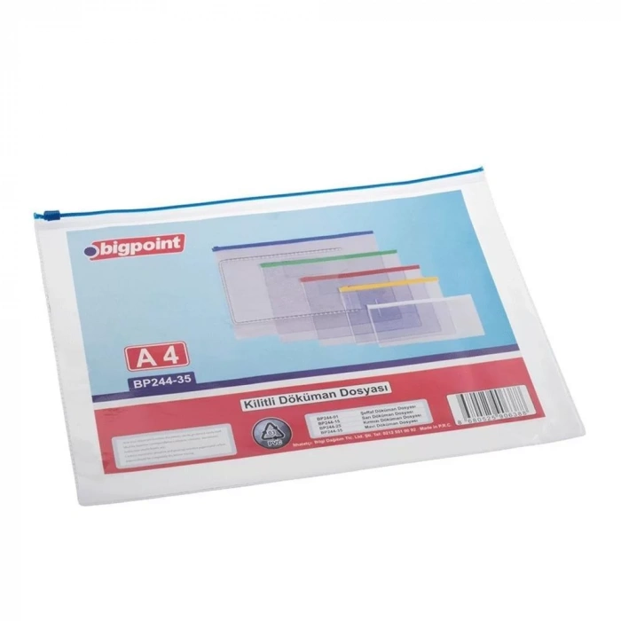 BİGPOİNT DÖKÜMAN DOSYASI A4 PVC MAVİ BP244-35