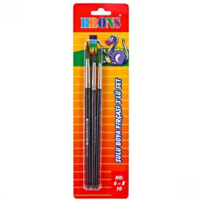 BRONS 145 SERİSİ SULU FİRCA SET 3 LU (6/8/10) BR-245