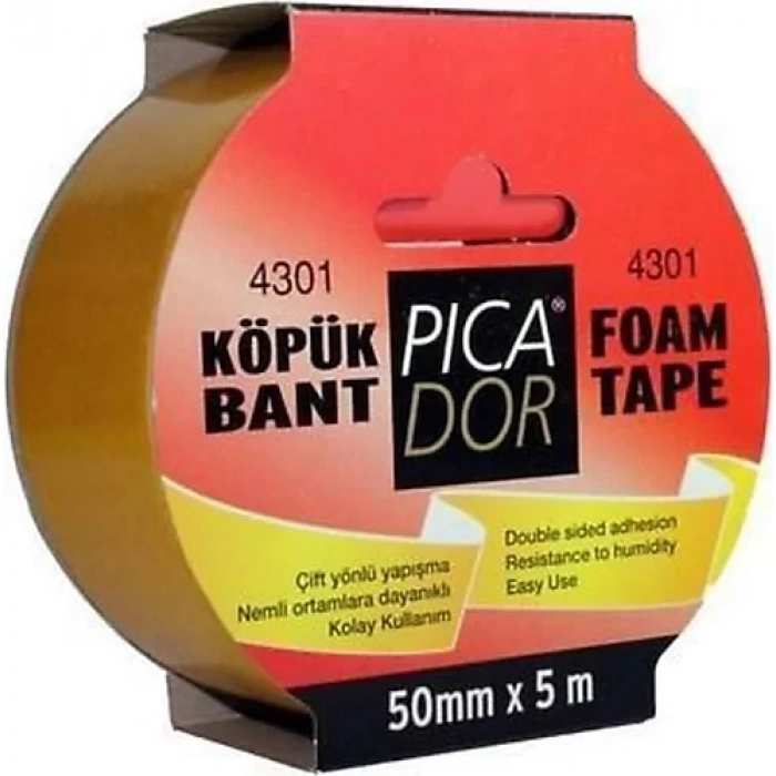 PICADOR ÇİFT TARAFLI BANT 4300 PE KÖPÜK HOTMELT Askılı   5mx50 mm KO 005