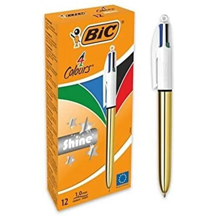 BİC 4 COLOURS SHINE ALTIN GÖVDE TÜKENMEZ KALEM