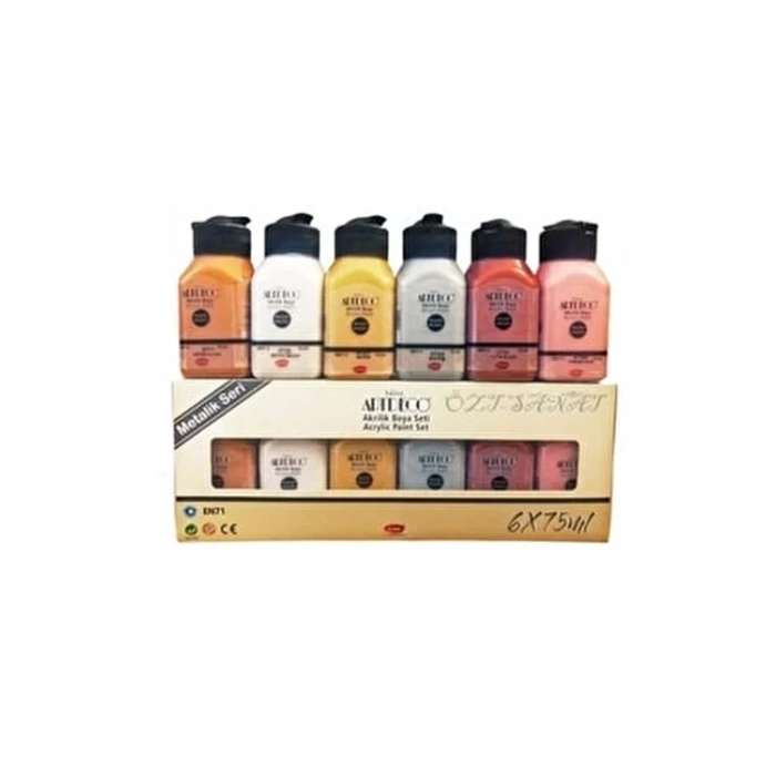 ARTDECO AKRİLİK BOYA 6X75ML METALİK RENKLER LV-Y-070I-AS3