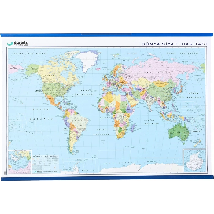 GÜRBÜZ HARİTA DÜNYA SİYASİ 70X100 22023