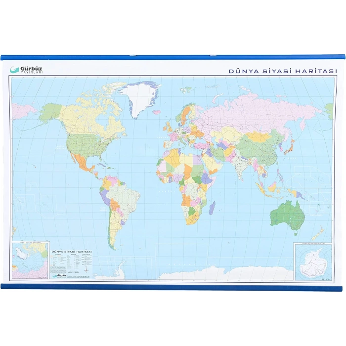 GÜRBÜZ HARİTA DÜNYA SİYASİ 70X100 22023