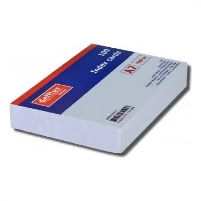 DEFFTER INDEX KARTI A7 / BEYAZ DÜZ A7 TEKLİ SHRİNK 100