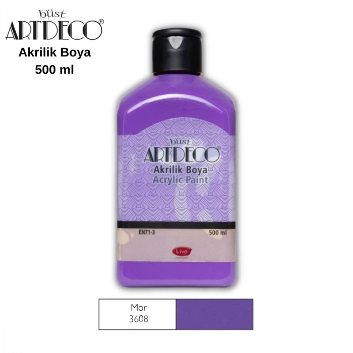 ARTDECO AKRİLİK BOYA 500ML MOR 3608 LV-Y-070L-3608