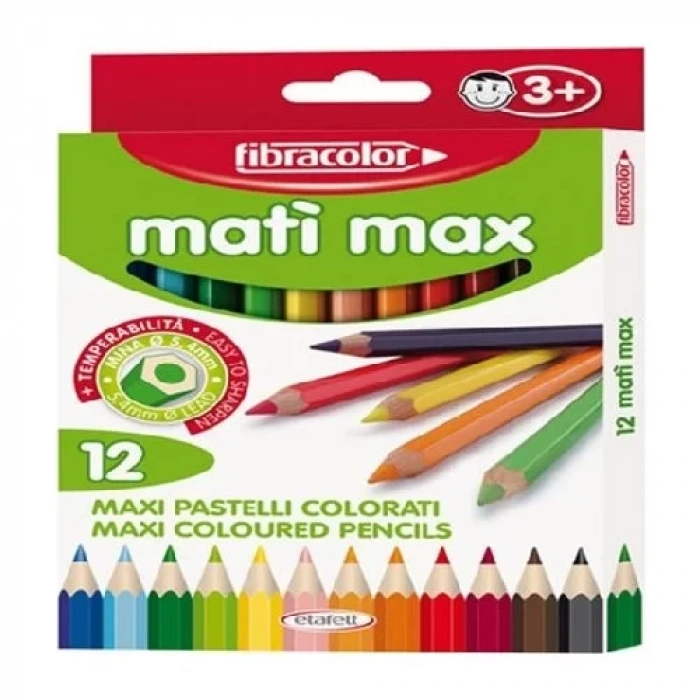 FABER-CASTELL MATİ MAX KALIN 12 RENK KURUBOYA FC-10040MC012SE