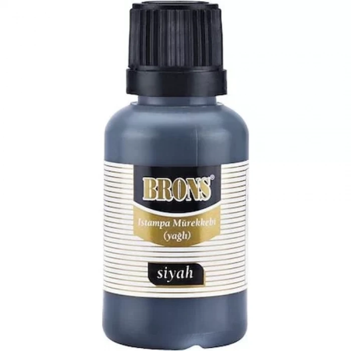 BRONS İSTAMPA MUREKKEBİ 30 CC SİYAH BR-314