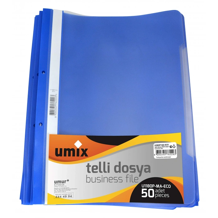UMIX A4 TELLI DOSYA 50LI MAVI U1180P-MA-ECO