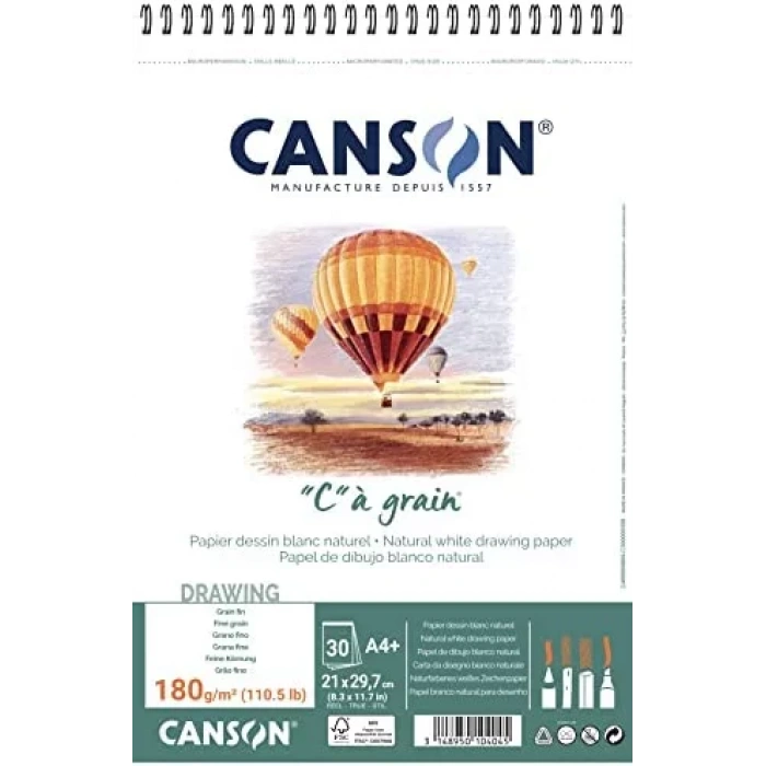 CANSON C A GRAIN SPİRALLİ ESKİZ BLOK SPP CANCAG 30S A4+ 180G 400060604