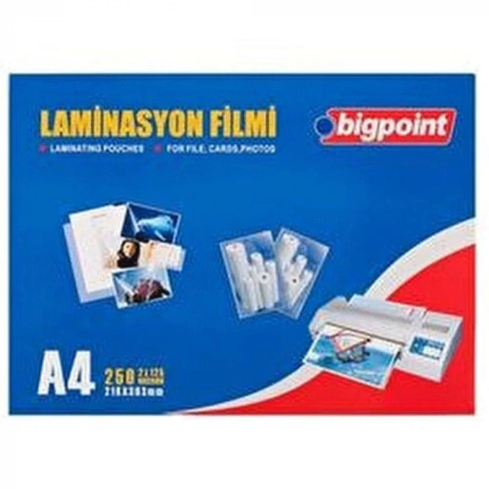 BİGPOİNT LAMİNASYON FİLMİ A4 125 MİKRON 100LÜ BP694
