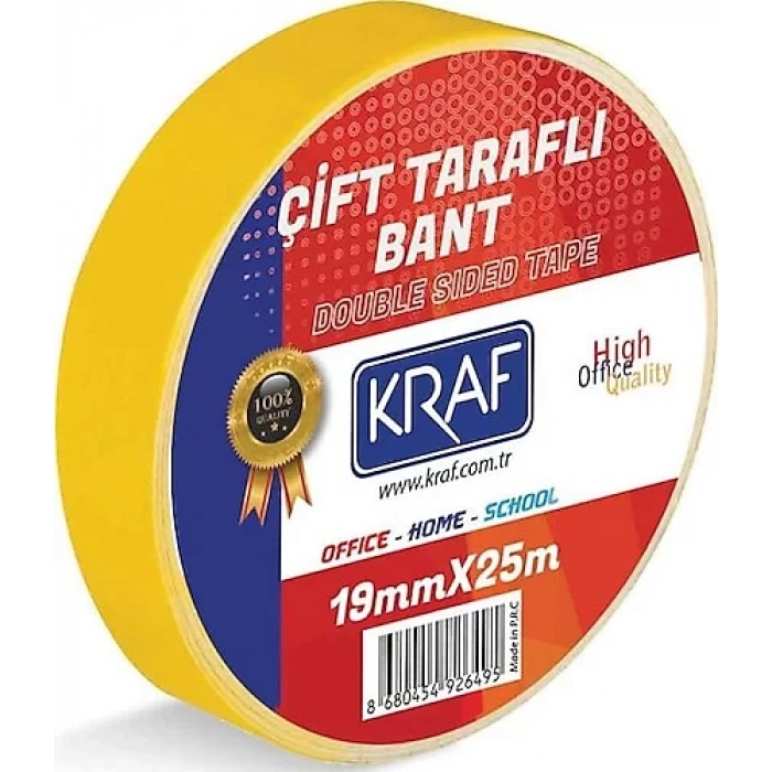 KRAF ÇİFT TARAFLI BANT 19MMX25M 2519G