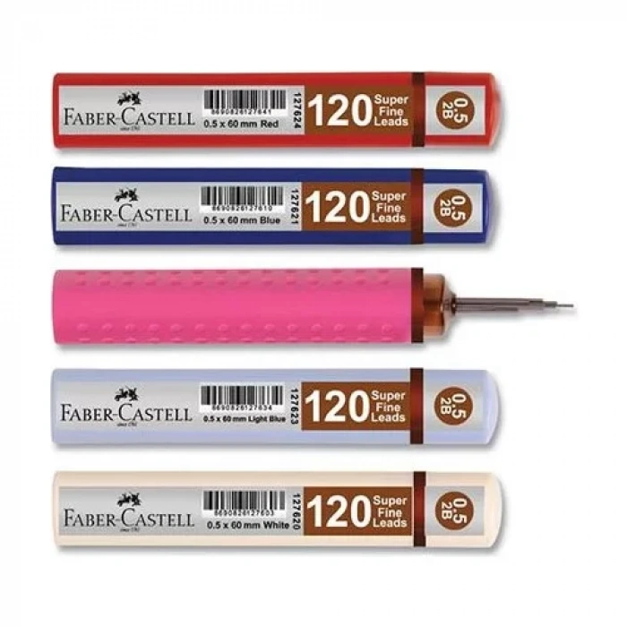FABER-CASTELL GRIP MİN 0.5 2B 60MM120Lİ KIRMIZI TÜP 127620