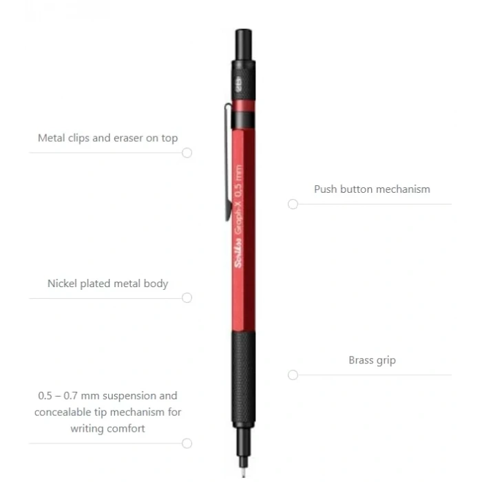 SCRİKSS GRAPH-X VERSATİL 0.5 MM KIRMIZI ŞEFFAF AMB. T00STCC5GRX13A