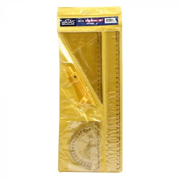 HATAS 0818 PERGELLİ ÇİZİM SETİ (POŞETLİ) ( 30 cm. Cetvelli )