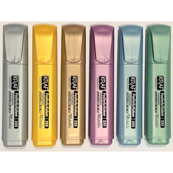 KRAF FOSFORLU KALEM METALİK 6LI 355