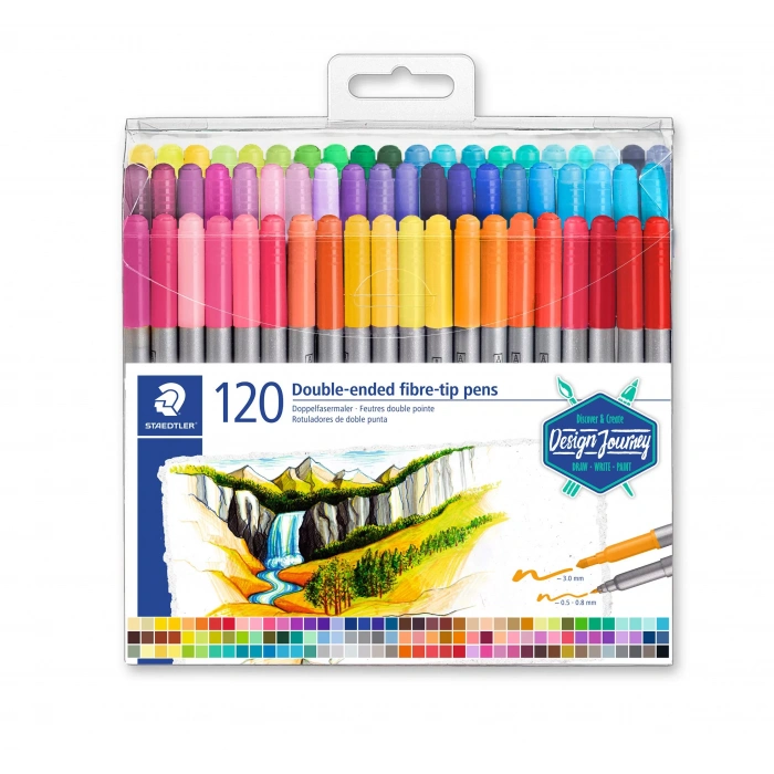 STAEDTLER 3200 TB120 ÇİFT UÇLU KEÇELİ KALEM 3.0/0.8 MM 120Lİ TST3200TB120000A