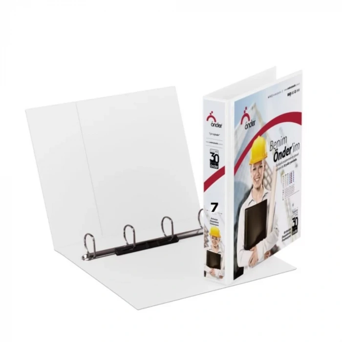 ÖNDER FİRMA KLASÖRÜ PVC A4 7CM. 4D İÇ CEPLİ Beyaz 2017-5