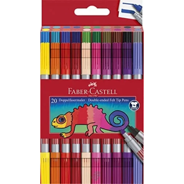 FABER-CASTELL ÇİFT TARAFLI KEÇELİ KALEM 20 RENK