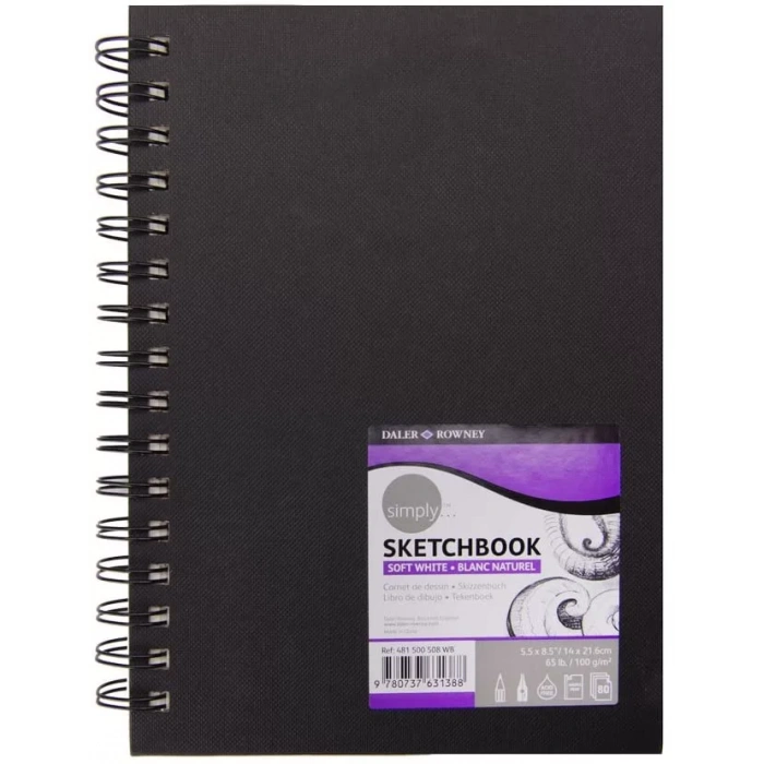 DALER ROWNEY SİMPLY PERFERAJLI DEFTER 110 SAYFA 100GR 14X21CM SPRALLİ SOFT WHİTE 481500508