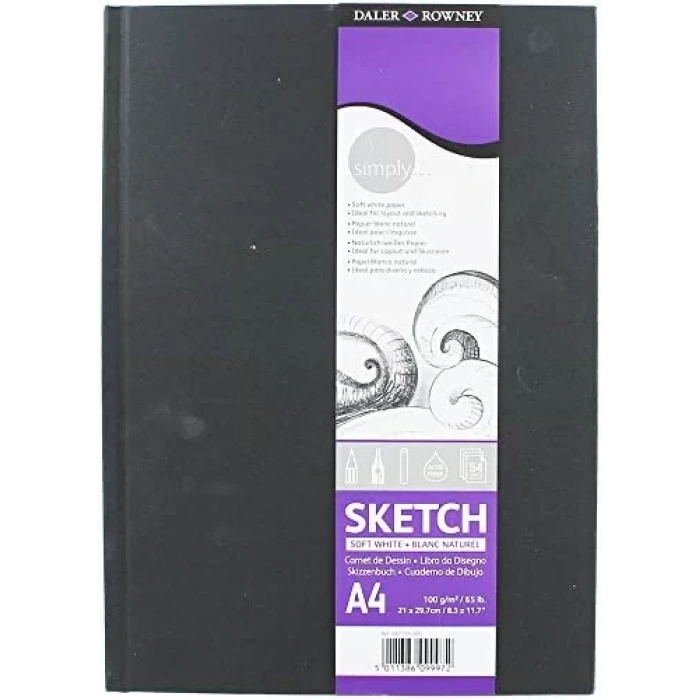 DALER ROWNEY SİMPLY SERT KAPAK DEFTER 54 SAYFA 100GR A4 SOFT WHİTE 482154400