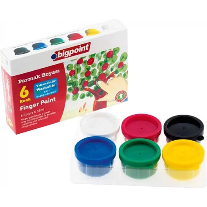 BİGPOİNT PARMAK BOYASI 6 RENK X 35 ML BP749-06