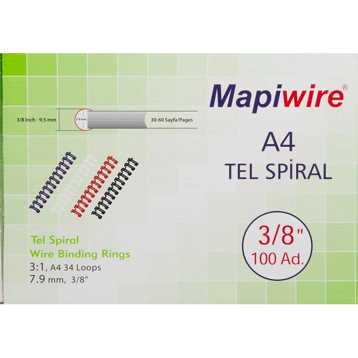 MAPİWİRE-3/8 KUTU TEL BEYAZ 100 AD. 2100400