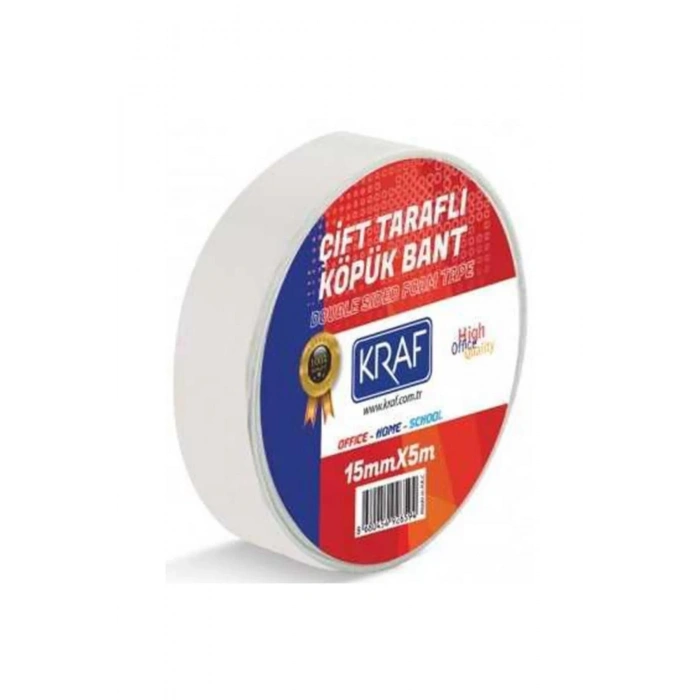 KRAF ÇİFT TARAFLI KÖPÜK BANT 15MMX5M 5015G