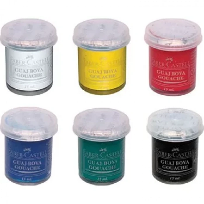 FABER-CASTELL GUAJ BOYA 6 RENK ŞİŞE 160400