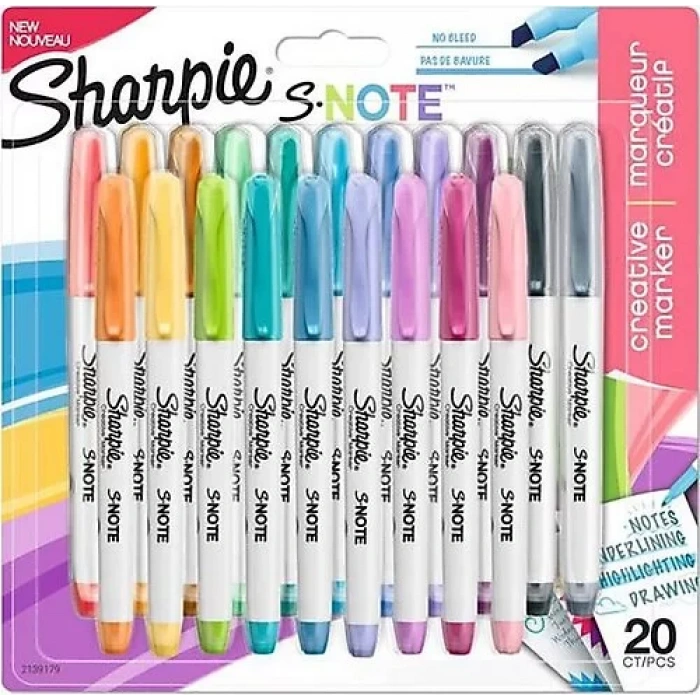 SHARPİE SNOTE KREATİF MARKÖR KESİK UÇ 20Lİ KARIŞIK 2139179
