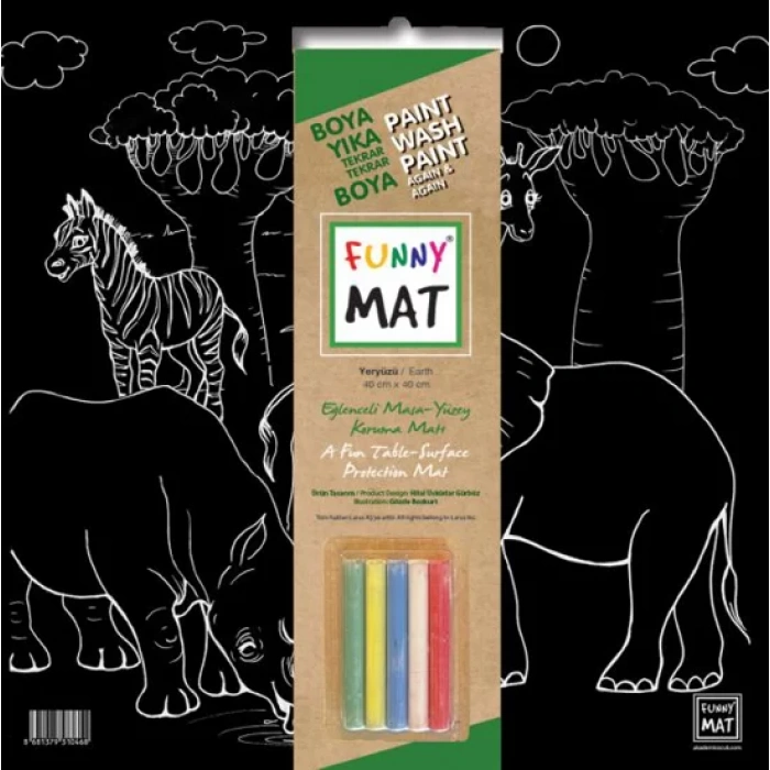 AKADEMİ ÇOCUK FUNNY MAT - BLACK (TEBEŞİRLİ)  YERYÜZÜ